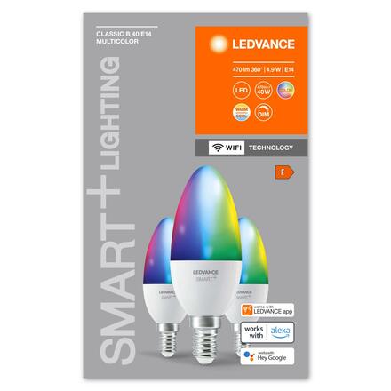 LEDVANCE SMART+ WiFi B40 4,9W 230V RGBW FR E14 TRIPLE PACK 4058075779075