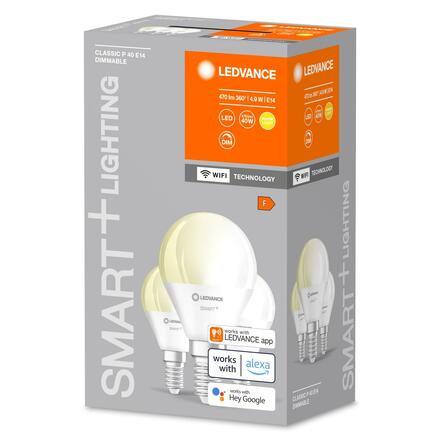 LEDVANCE SMART+ WiFi P40 4,9W 230V DIM FR E14 TRIPLE PACK 4058075779099