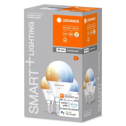 LEDVANCE SMART+ WiFi P40 4,9W 230V TW FR E14 TRIPLE PACK 4058075779112