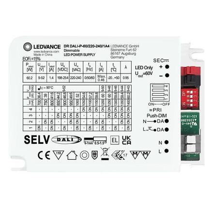 LEDVANCE LED napáječ DALI-2 60 W 220-240 V výstup 1400 mA stmívatelný