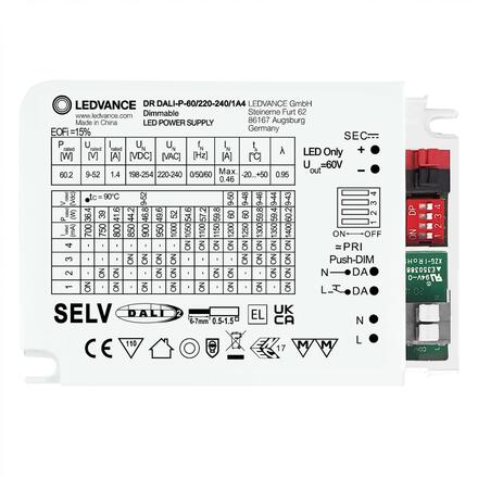 LEDVANCE LED napáječ DALI-2 60 W 220-240 V výstup 1400 mA stmívatelný