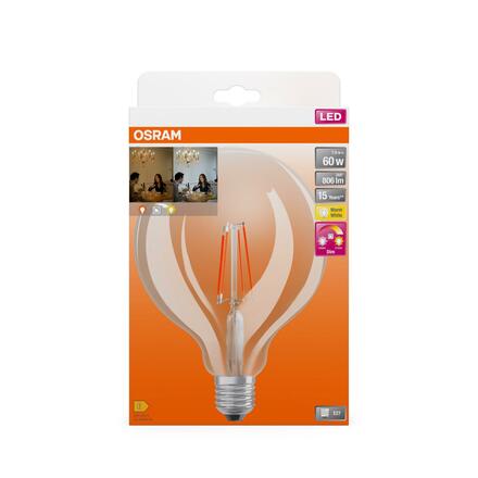 LEDVANCE LED Superstar Plus Classic Globe 125 60 Filament Glow DIM 7W 822…827 E27 4058075808942