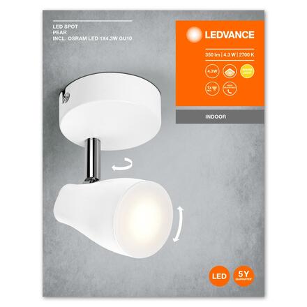 LEDVANCE bodové svítidlo LED Spot Pear 1 x 4.3W 2700K GU10 4058075826410