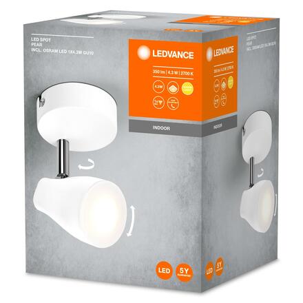 LEDVANCE bodové svítidlo LED Spot Pear 1 x 4.3W 2700K GU10 4058075826410