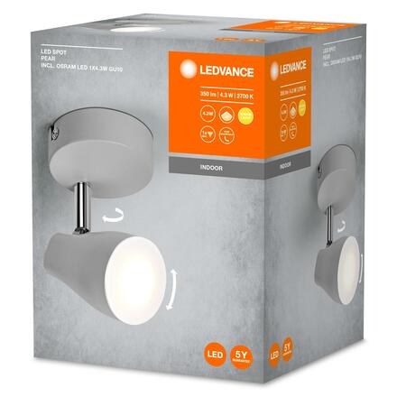LEDVANCE bodové svítidlo LED Spot Pear 1 x 4.3W 2700K GU10 4058075826496