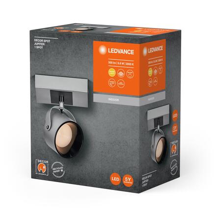 LEDVANCE LED nástěnné bodové svítidlo Jupiter stříbrné 1 spot 4058075828209