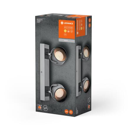 LEDVANCE LED nástěnné a stropní bodové svítidlo Jupiter stříbrné 2 spoty 4058075828223