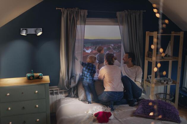 LEDVANCE LED nástěnné a stropní bodové svítidlo Jupiter stříbrné 2 spoty 4058075828223