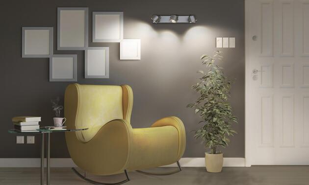 LEDVANCE LED nástěnné a stropní bodové svítidlo Jupiter stříbrné 3 spoty 4058075828247