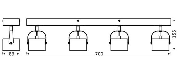 LEDVANCE LED nástěnné a stropní bodové svítidlo Jupiter stříbrné 4 spoty 4058075828261