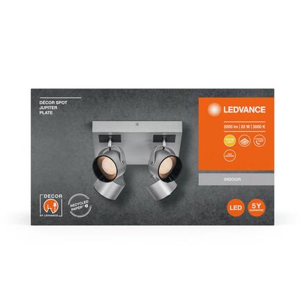LEDVANCE LED nástěnné a stropní bodové svítidlo Jupiter stříbrné 4058075828285