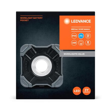 LEDVANCE LED pracovní reflektor VALUE POCKET nabíjecí 10W 865 4058075831117