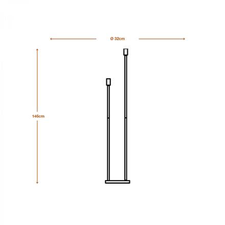 LEDVANCE stojací lampa Stick tmavě šedá 2xE27 4058075833012