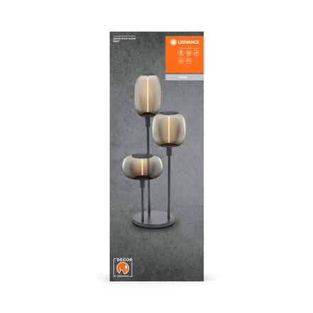LEDVANCE stojací lampa Stick tmavě šedá 3xE27 4058075833036