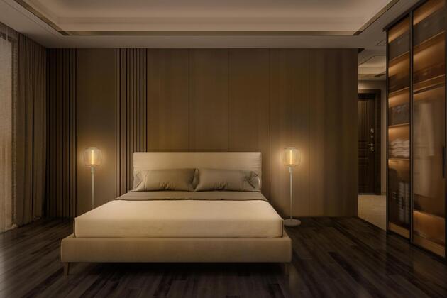 LEDVANCE stojací lampa Stick béžová krátká E27 4058075833074