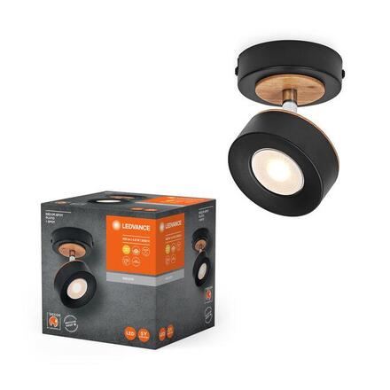 LEDVANCE LED nástěnné bodové svítidlo Pluto černé 1 spot 4058075833395