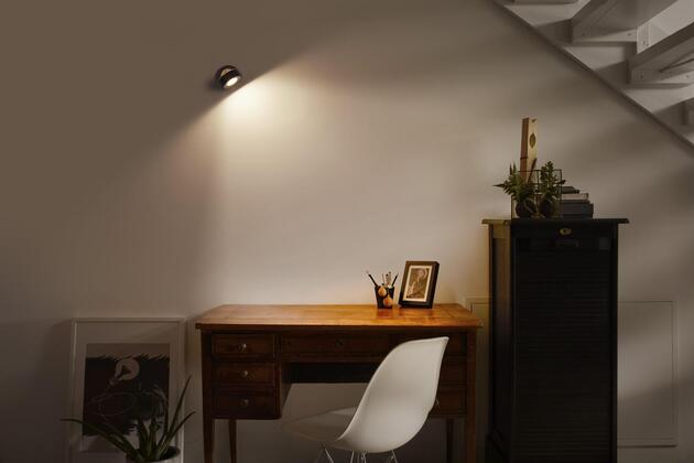 LEDVANCE LED nástěnné bodové svítidlo Pluto černé 1 spot 4058075833395