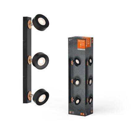 LEDVANCE LED nástěnné a stropní bodové svítidlo Pluto černé 3 spoty 4058075833432