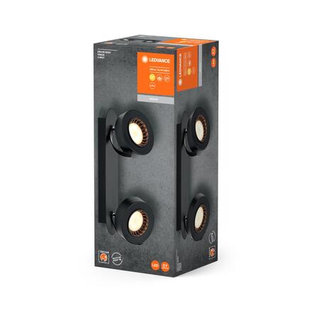 LEDVANCE LED nástěnné a stropní bodové svítidlo Venus černé 2 spoty 4058075833654