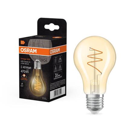 LEDVANCE Vintage 1906 Classic A 40 Spiral Filament 4.9W 927 Gold E27 4058075836525
