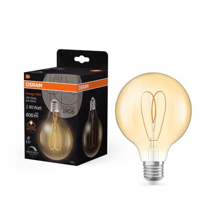 LEDVANCE LED žárovka Vintage 1906 Globe Heart 8 W E27 2200 K stmívatelná