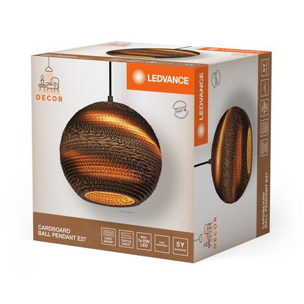 LEDVANCE závěsné svítidlo Cardboard Ball E27 hnědé 4058075837102