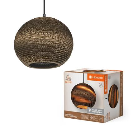 LEDVANCE závěsné svítidlo Cardboard Ball E27 hnědé 4058075837102