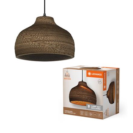 LEDVANCE závěsné svítidlo Cardboard Hat E27 hnědé 4058075837201