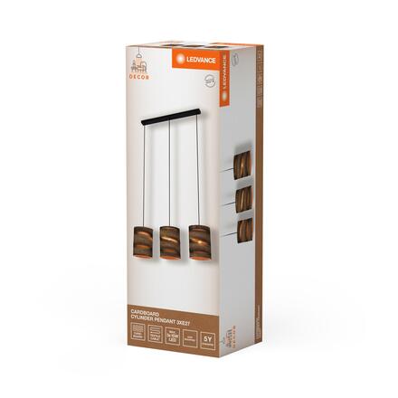 LEDVANCE závěsné svítidlo Cardboard Cylinder 3xE27 hnědé 4058075837263