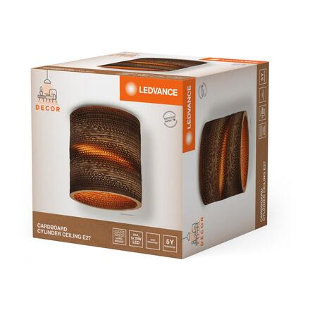 LEDVANCE stropní svítidlo Cardboard Cylinder E27 hnědé 4058075837287