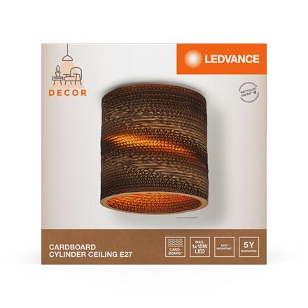LEDVANCE stropní svítidlo Cardboard Cylinder E27 hnědé 4058075837287