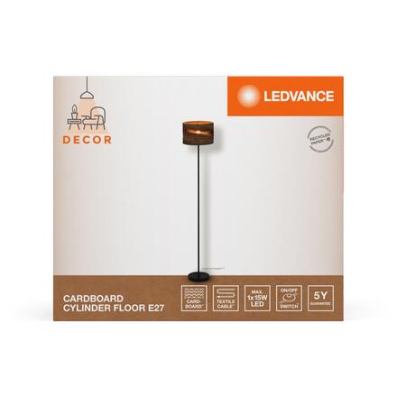LEDVANCE stojací lampa Cardboard Cylinder E27 hnědá 4058075837324