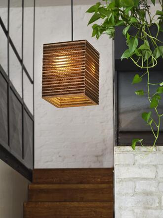 LEDVANCE závěsné svítidlo Cardboard Square E27 hnědé 4058075837362