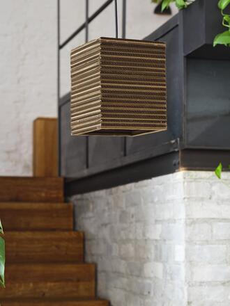 LEDVANCE závěsné svítidlo Cardboard Square E27 hnědé 4058075837362