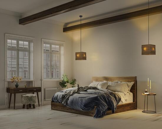 LEDVANCE závěsné svítidlo Cardboard Square E27 hnědé 4058075837362