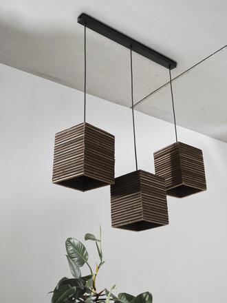 LEDVANCE závěsné svítidlo Cardboard Square 3xE27 hnědé 4058075837386