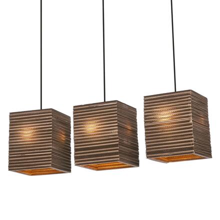 LEDVANCE závěsné svítidlo Cardboard Square 3xE27 hnědé 4058075837386