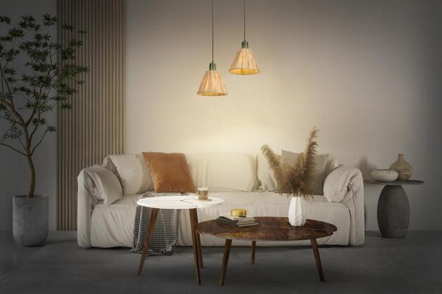 LEDVANCE závěsné svítidlo Raffia 1xE27 zelené 4058075838154