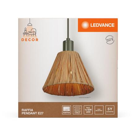 LEDVANCE závěsné svítidlo Raffia 1xE27 zelené 4058075838154