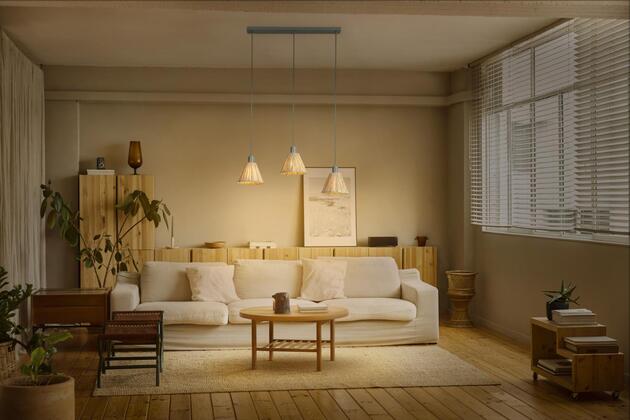 LEDVANCE závěsné svítidlo Raffia lineární 3xE27 zelené 4058075838178