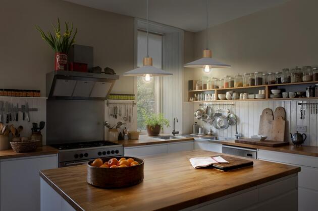 LEDVANCE závěsné svítidlo Concrete Wood 320 mm E27 tmavá šedá 4058075838321