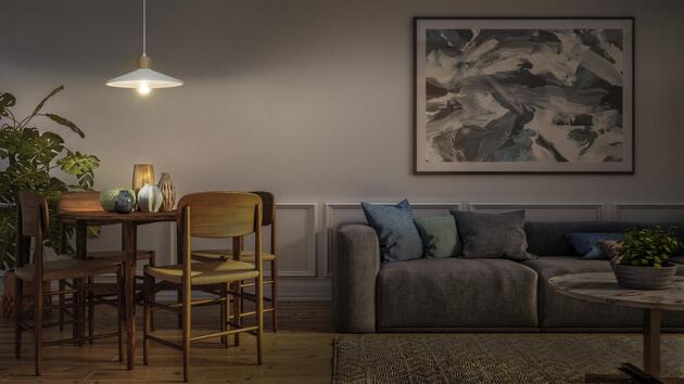 LEDVANCE závěsné svítidlo Plaster Wood 320 mm E27 bílé 4058075838383