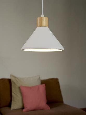 LEDVANCE závěsné svítidlo Plaster Wood 220 mm E27 bílé 4058075838406