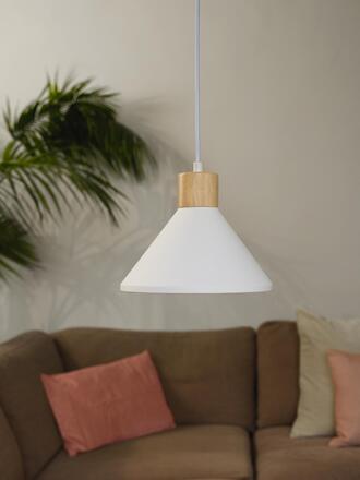 LEDVANCE závěsné svítidlo Plaster Wood 220 mm E27 bílé 4058075838406