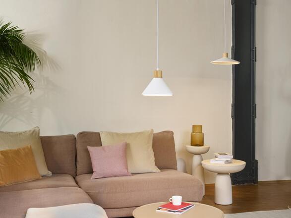 LEDVANCE závěsné svítidlo Plaster Wood 220 mm E27 bílé 4058075838406