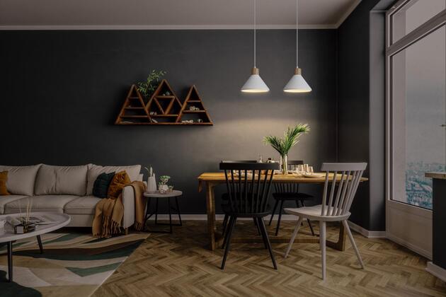 LEDVANCE závěsné svítidlo Plaster Wood 220 mm E27 bílé 4058075838406