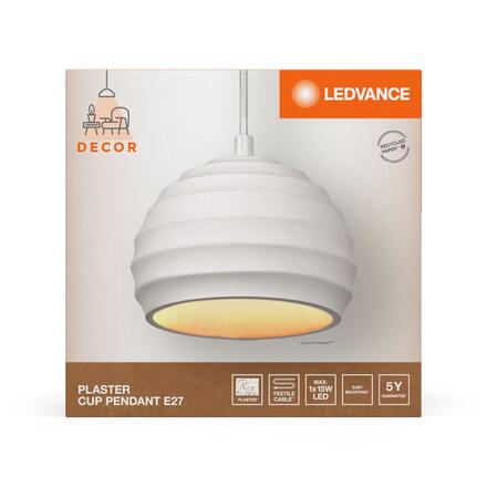 LEDVANCE závěsné svítidlo Decor Plaster Cup E27 220-240 V