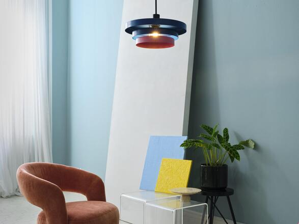 LEDVANCE závěsné svítidlo Layers E27 modré 4058075839007