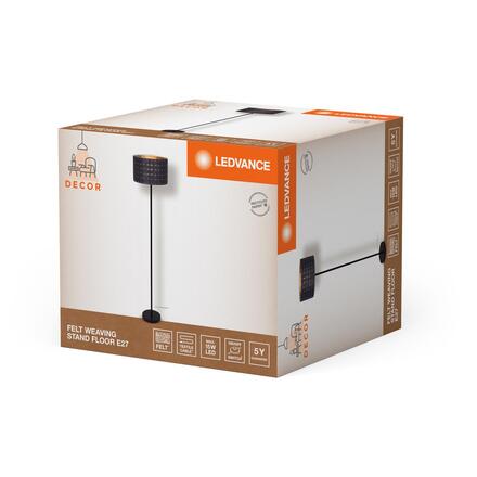 LEDVANCE stojací lampa Felt Weaving Cans E27 tmavá šedá 4058075839168