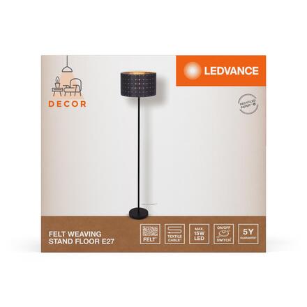 LEDVANCE stojací lampa Felt Weaving Cans E27 tmavá šedá 4058075839168